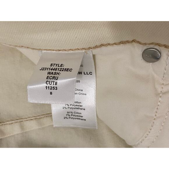 NWT Veronica Beard Breves Midi Denim Skirt US 8 White Ecru Front Slit Raw Hem - Picture 12 of 16